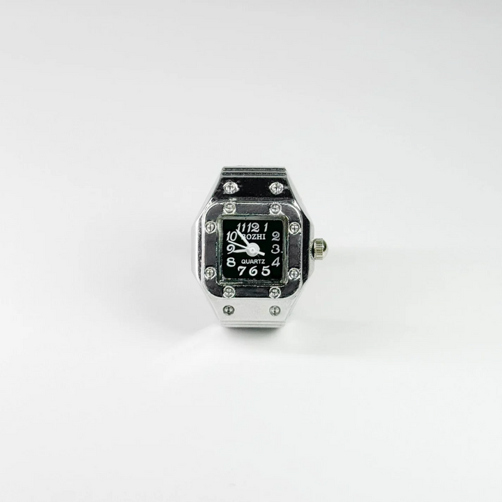 Amour Milano® Silberne modische viereckige Fingeruhr