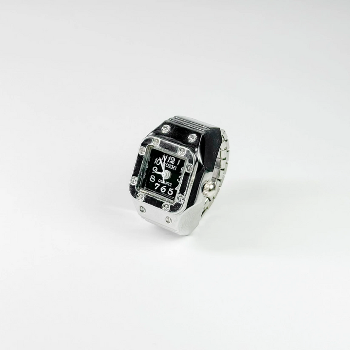 Amour Milano® Silberne modische viereckige Fingeruhr