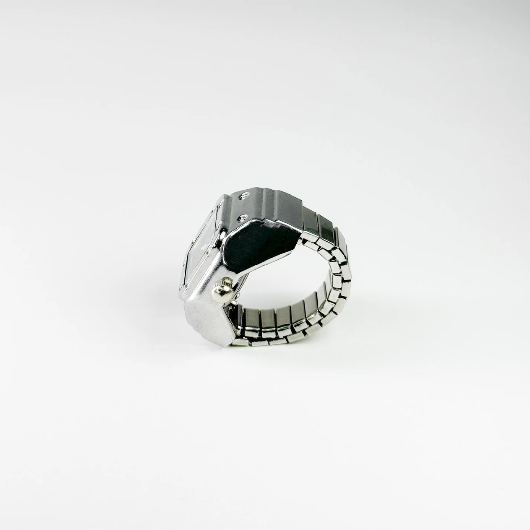 Amour Milano® Silberne modische viereckige Fingeruhr