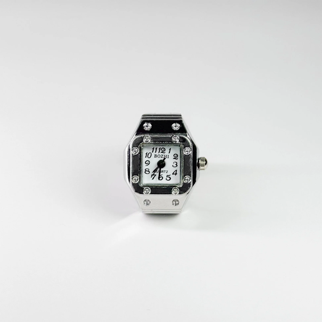 Brera Silberne Fingeruhr - Weiß - Amour Milano®