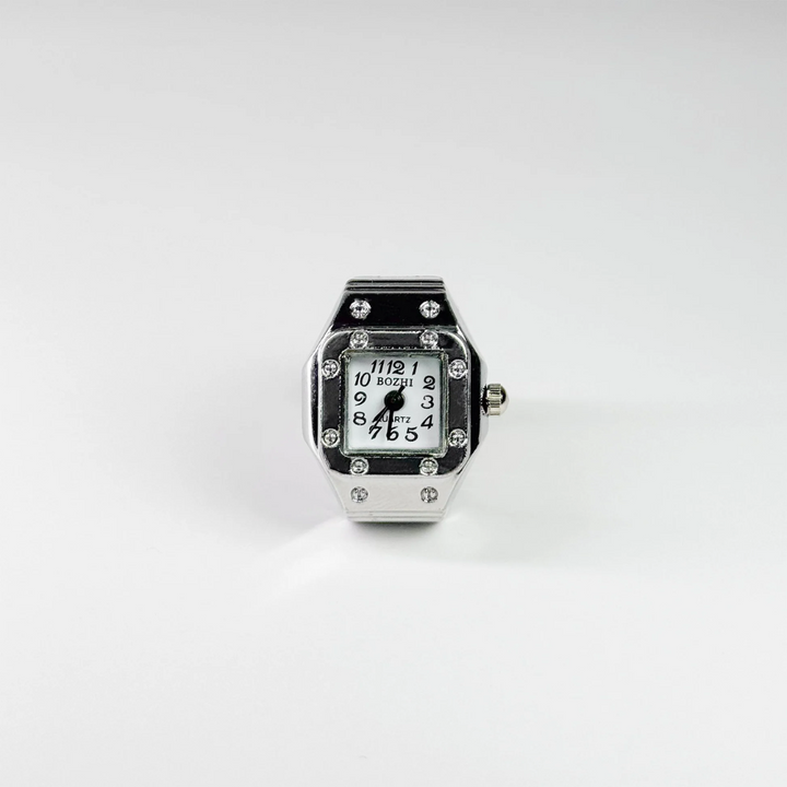 Brera Silberne Fingeruhr - Weiß - Amour Milano®