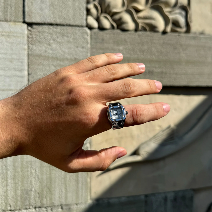 Brera Silberne Fingeruhr - Weiß - Amour Milano®