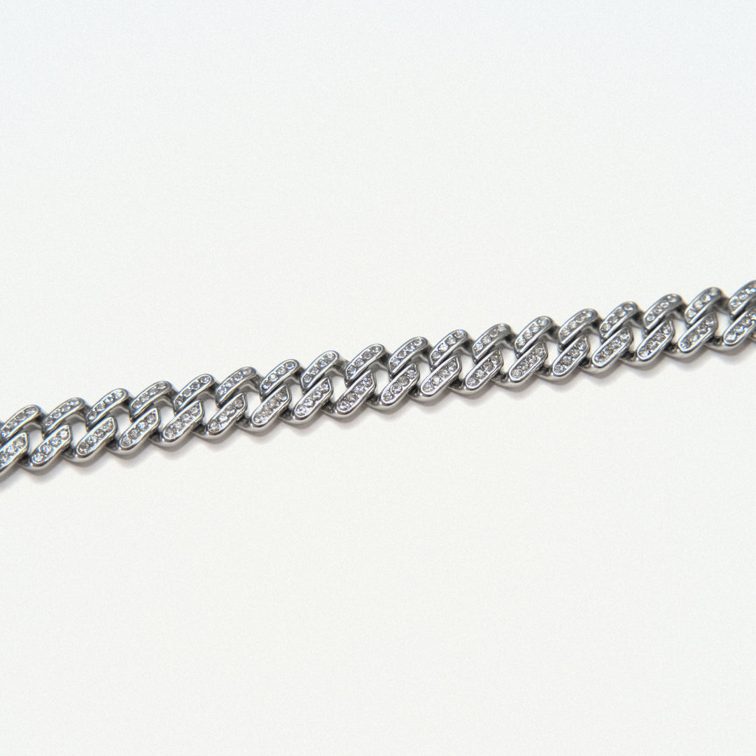 Bracciale Cubano Avana Diamantato Argento - Amour Milano