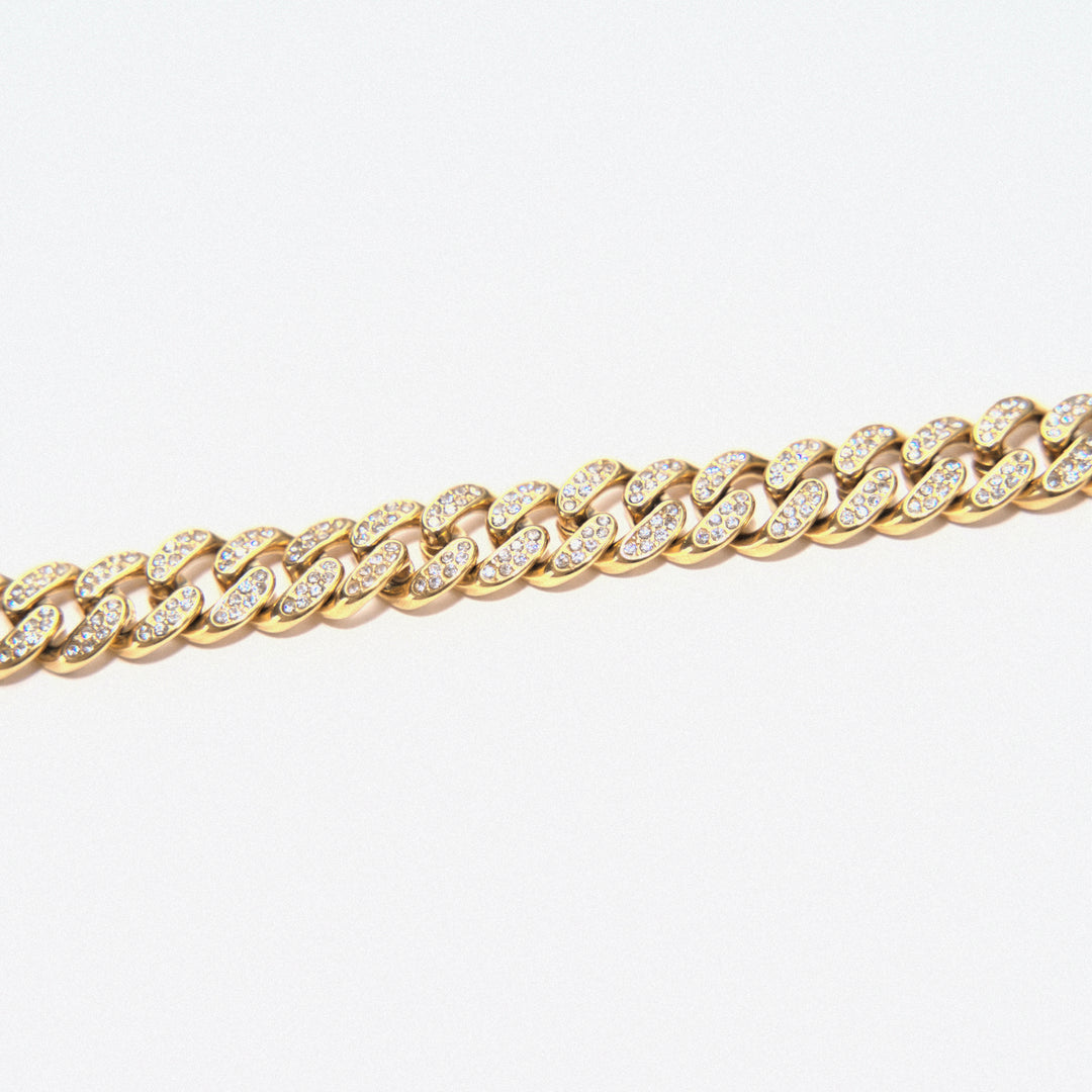 Bracciale Cuban Avana Diamantato Oro - Amour Milano