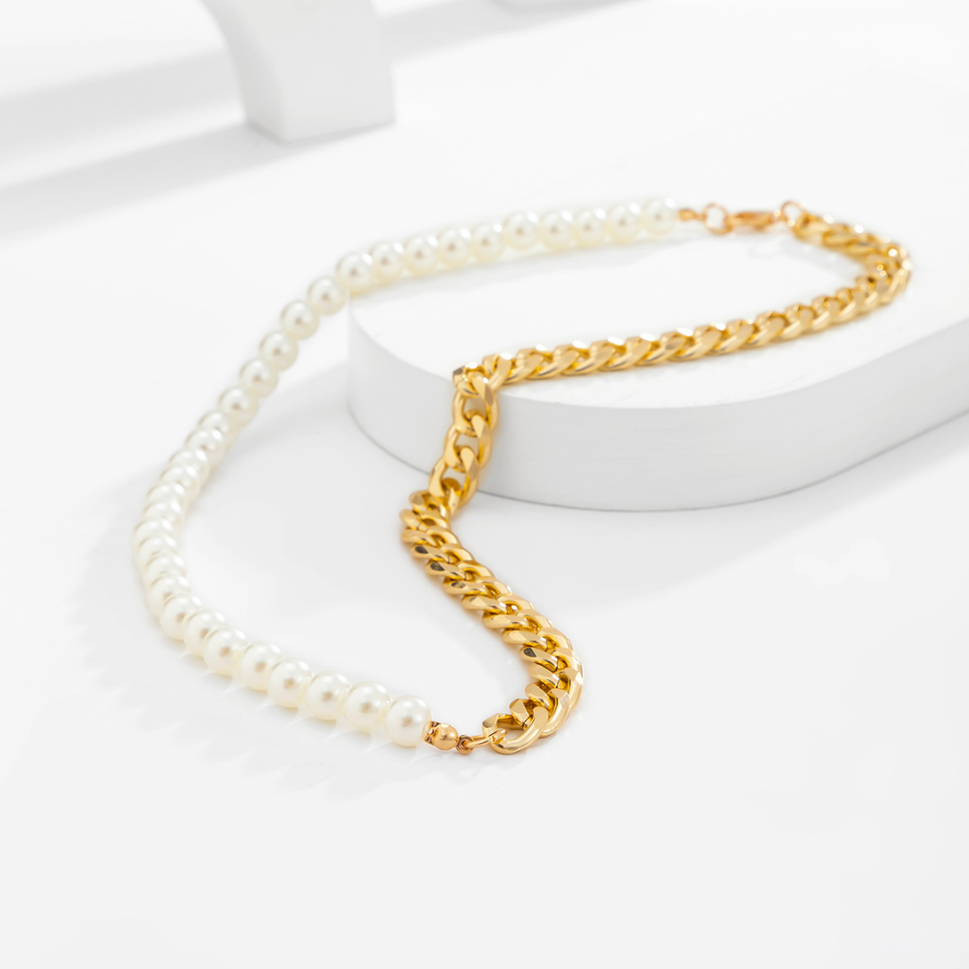 Pearl Necklace - Cuban - Amour Milano™ 