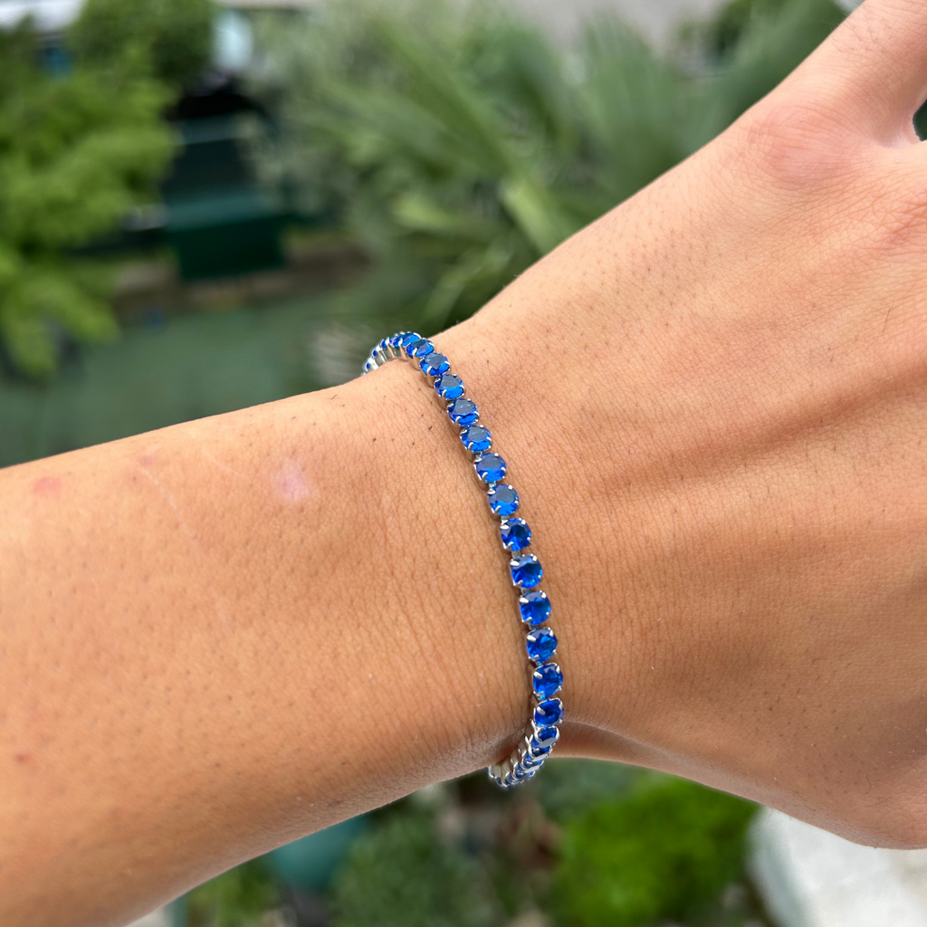 4 mm Ocean Blue Tennis Bracelet - Amour Milano™
