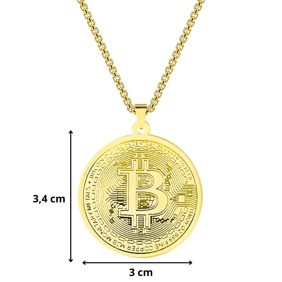 Collana con Ciondolo Bitcoin - Edizione Limitata 100K - Amour Milano