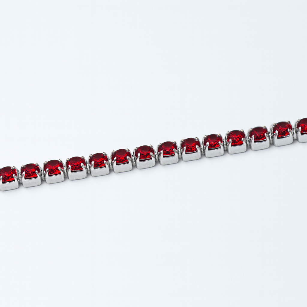 Bracciale Tennis 3 mm Rosso - Amour Milano®