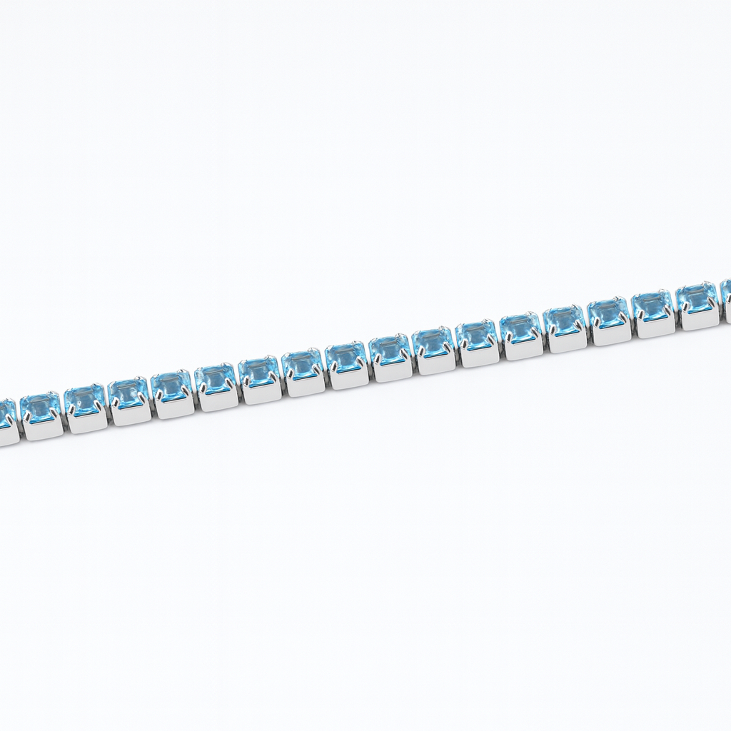 Bracciale Tennis 3 mm Azzurro - Amour Milano®