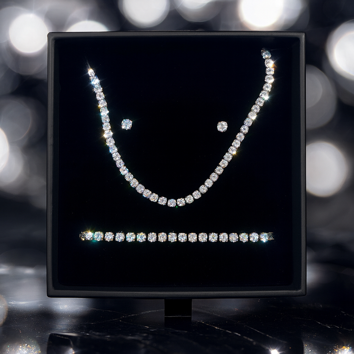 Combo Tennis: Collana + Bracciale + Orecchini Ice Diamond