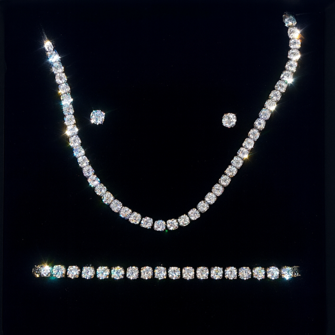 Combo Tennis: Collana + Bracciale + Orecchini Ice Diamond