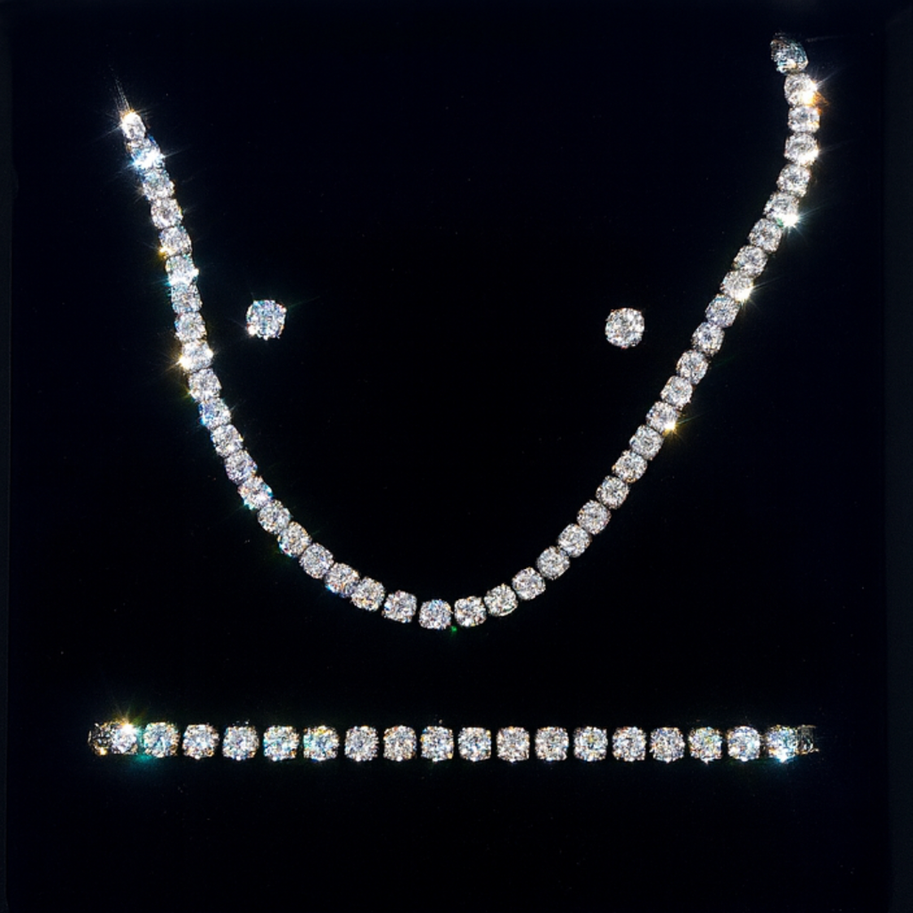 Combo Tennis: Collana + Bracciale + Orecchini Ice Diamond