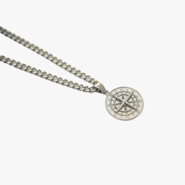 Collana Cubana + Bussola Argento - Amour Milano™