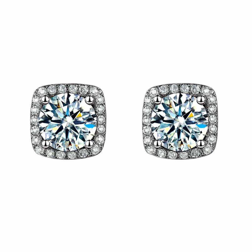 Orecchini Drip Quadro Argento 925 - Moissanite - Amour Milano™