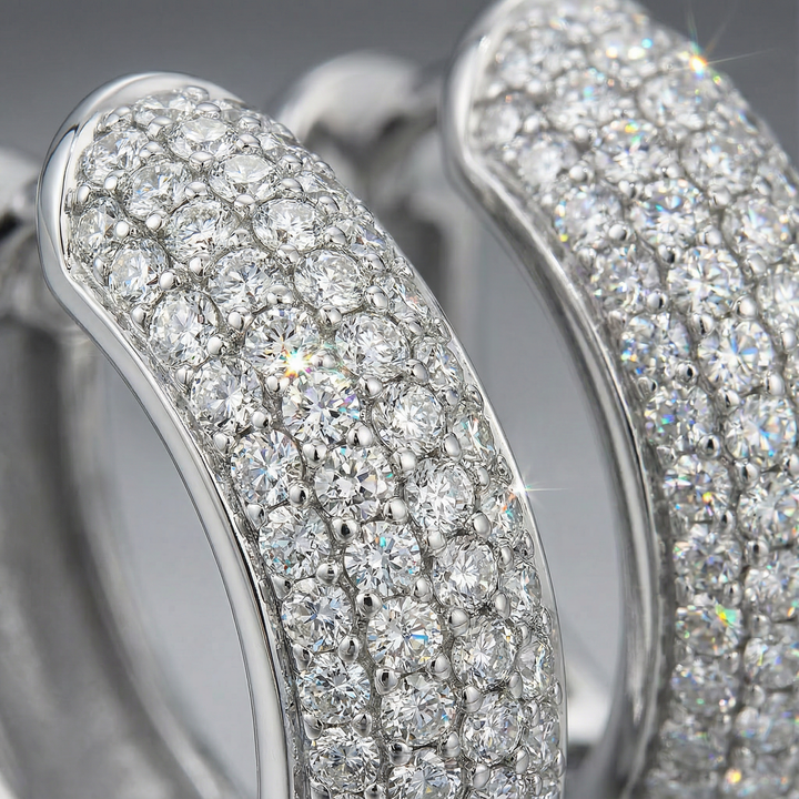 Orecchini ghiaccio a cerchio - Amour Milano®