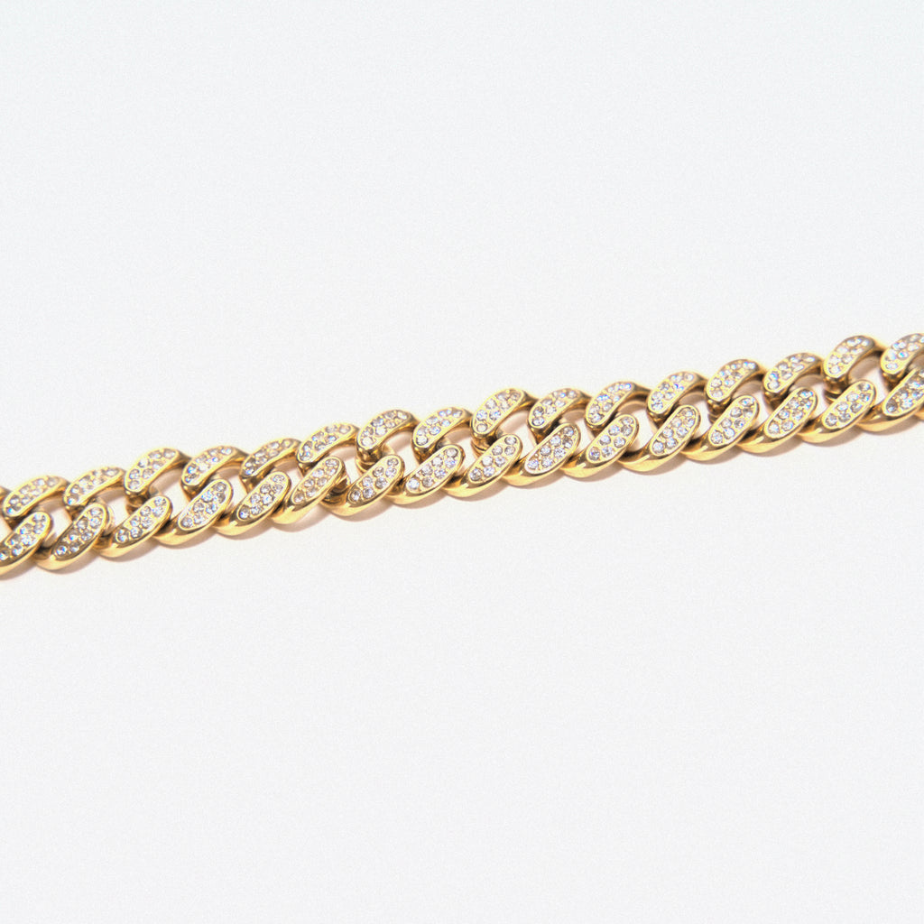 Bracciale Cuban Avana Diamantato Oro - Amour Milano