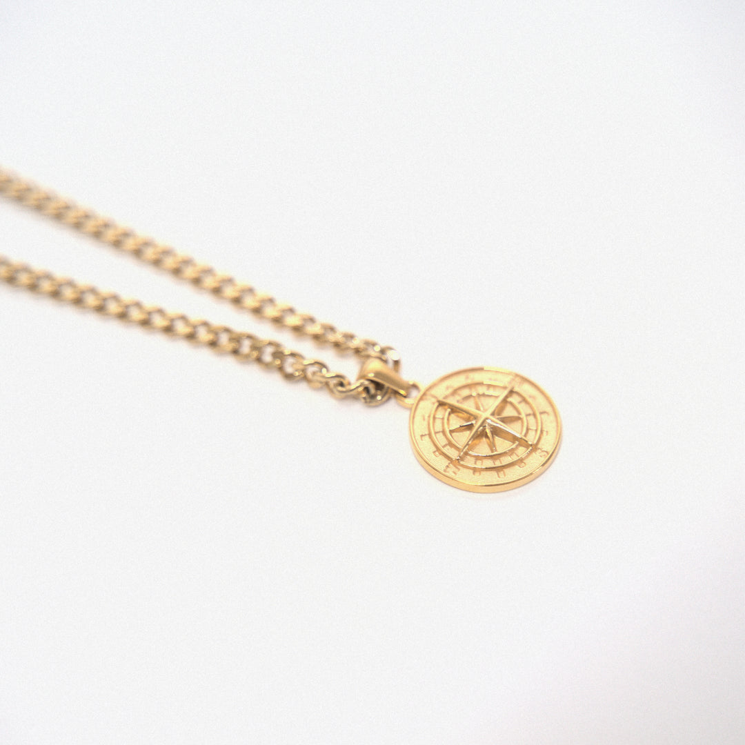 Kubanische Halskette + Goldkompass – Amour Milano™ 