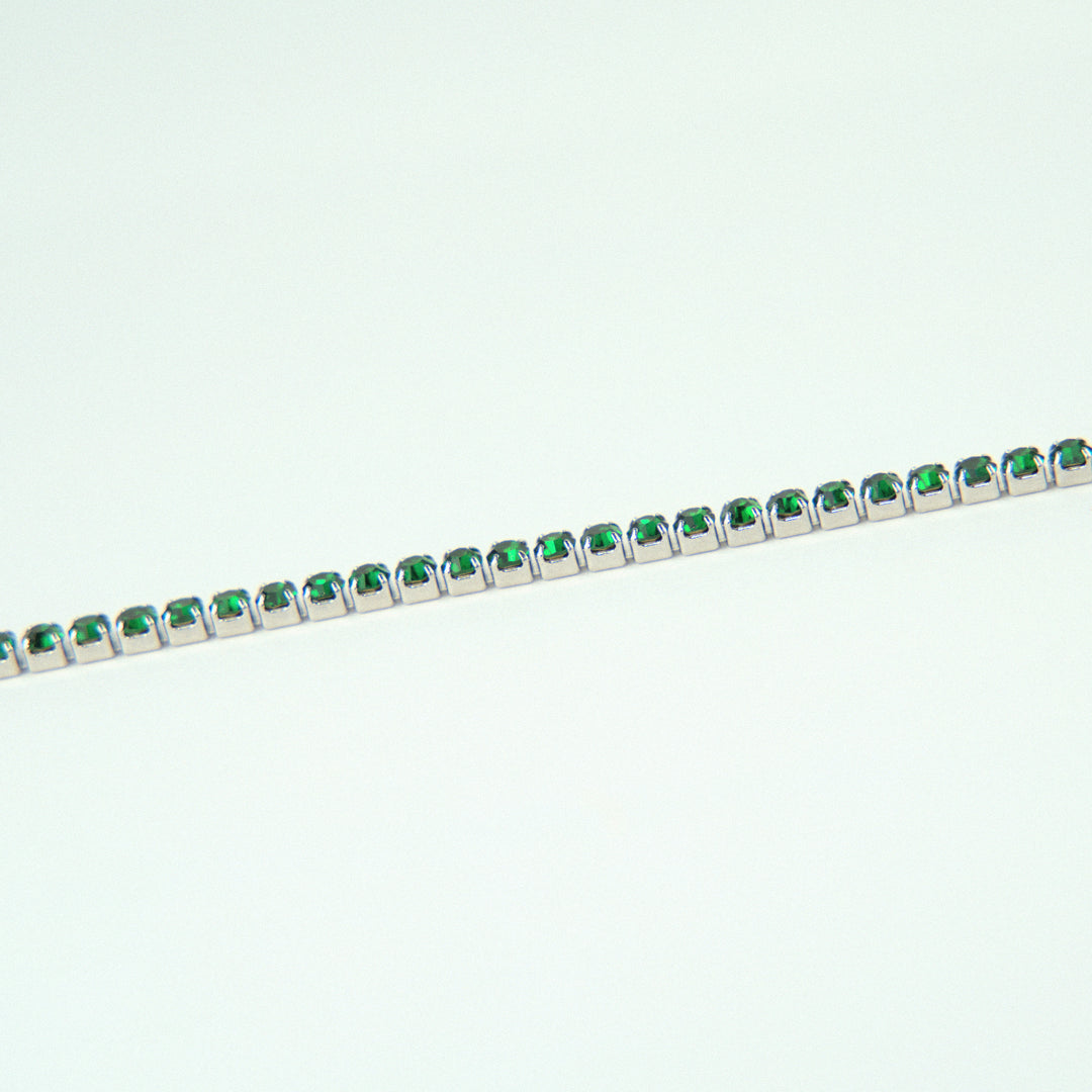 Green Tennis Necklace 3 mm - Amour Milano™