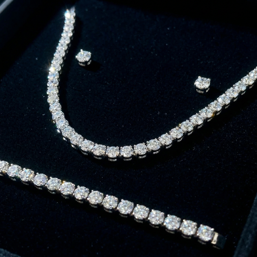 Box Tennis: Collana + Bracciale + Orecchini Ice Diamond