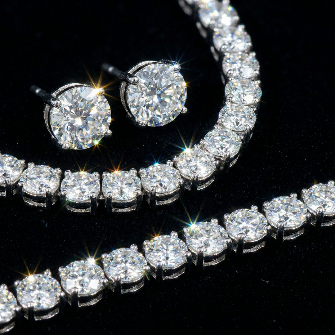 Box Tennis: Collana + Bracciale + Orecchini Ice Diamond