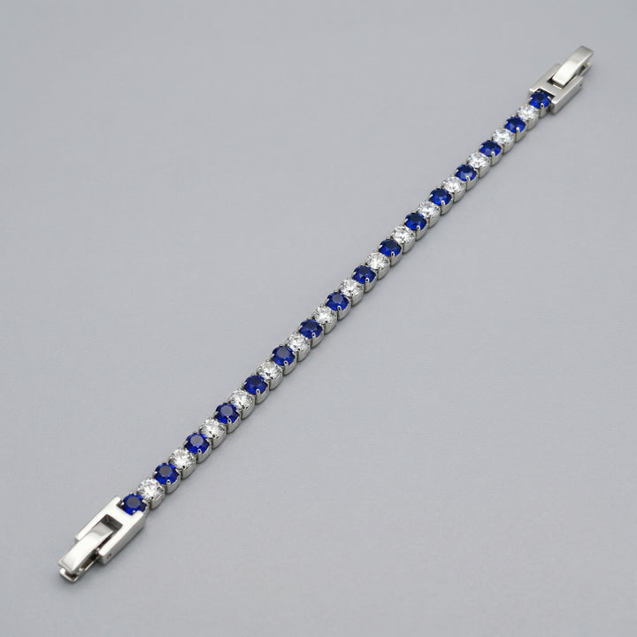 Bracciale Tennis 3 mm Blu/Bianco - Amour Milano®