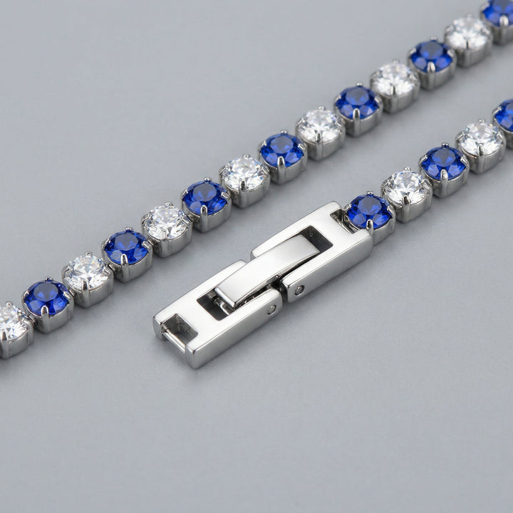 Bracciale Tennis 3 mm Blu/Bianco - Amour Milano®