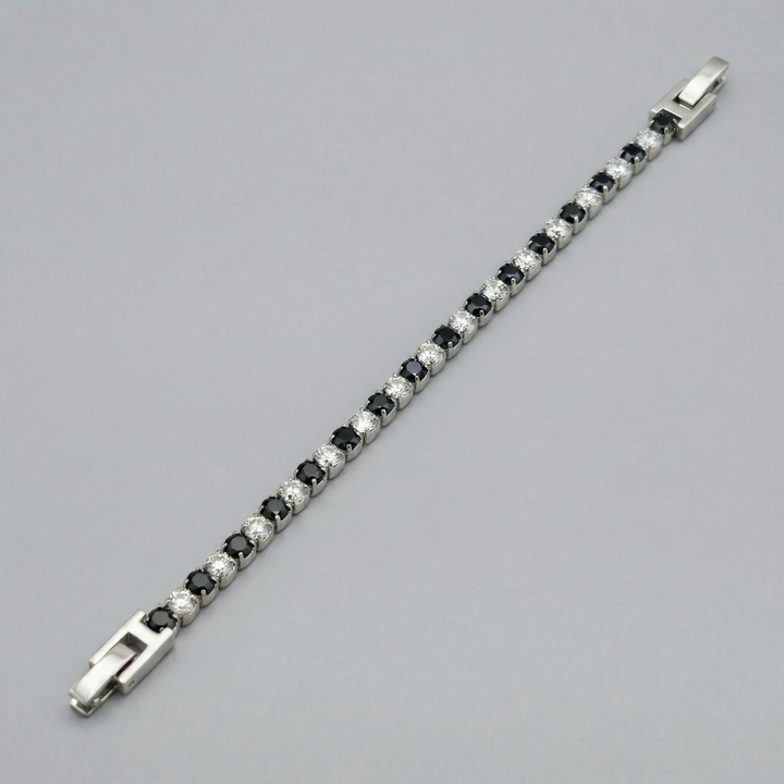 Bracciale Tennis 3 mm Nero/Bianco - Amour Milano®