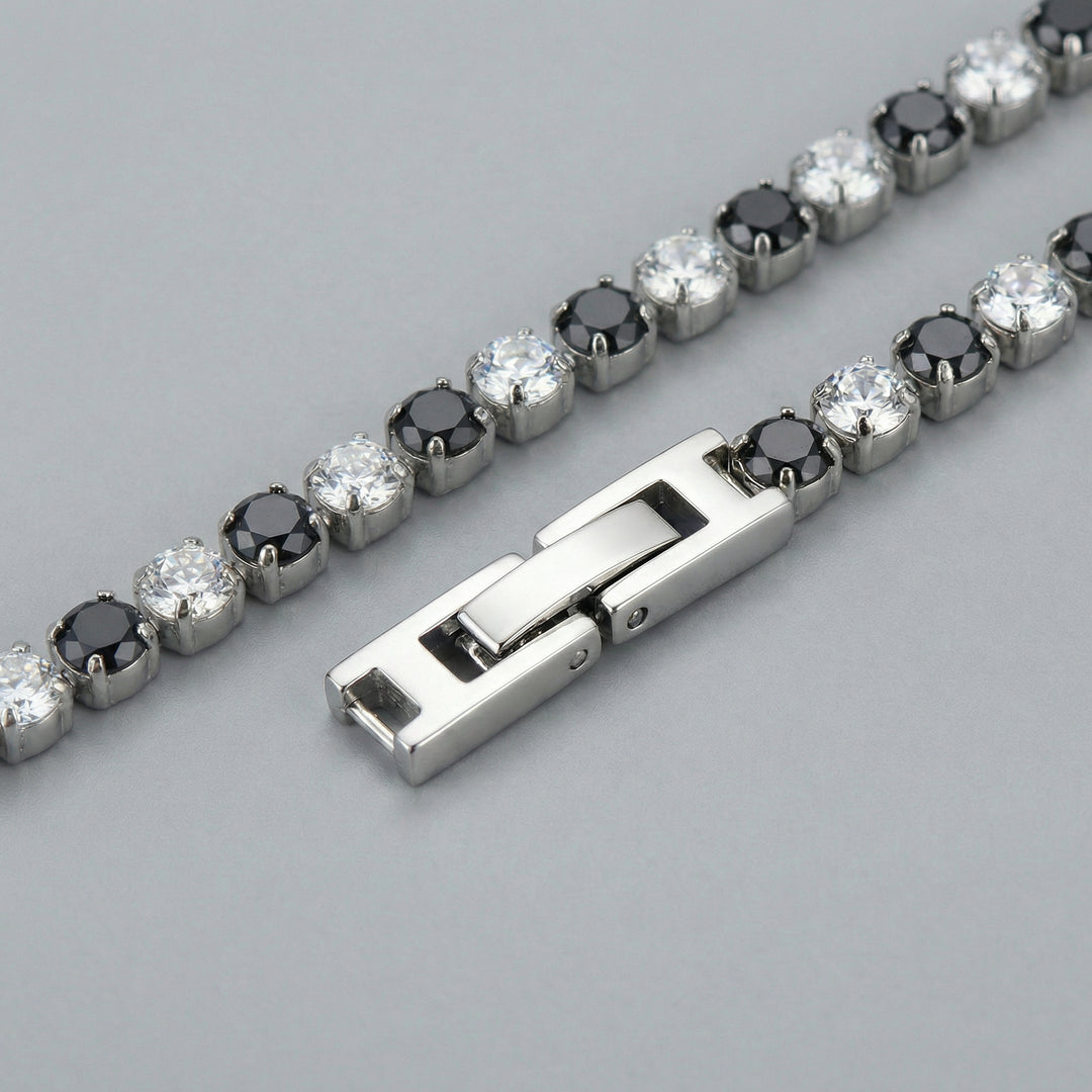 Bracciale Tennis 3 mm Nero/Bianco - Amour Milano®