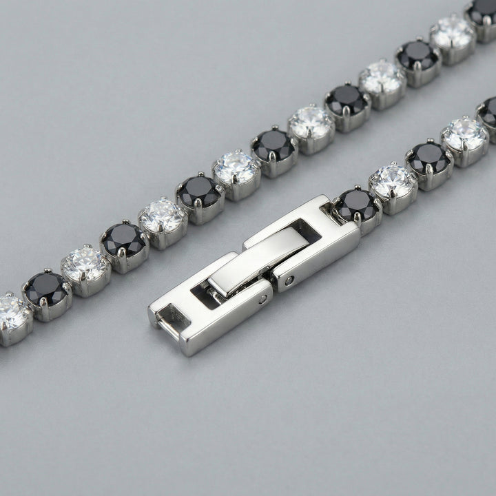 Bracciale Tennis 3 mm Nero/Bianco - Amour Milano®