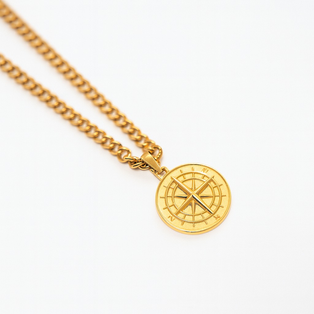 Collana Cubana + Bussola Oro - Amour Milano™