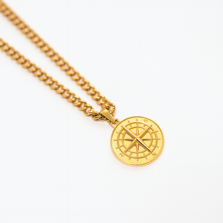 Collana Cubana + Bussola Oro - Amour Milano™
