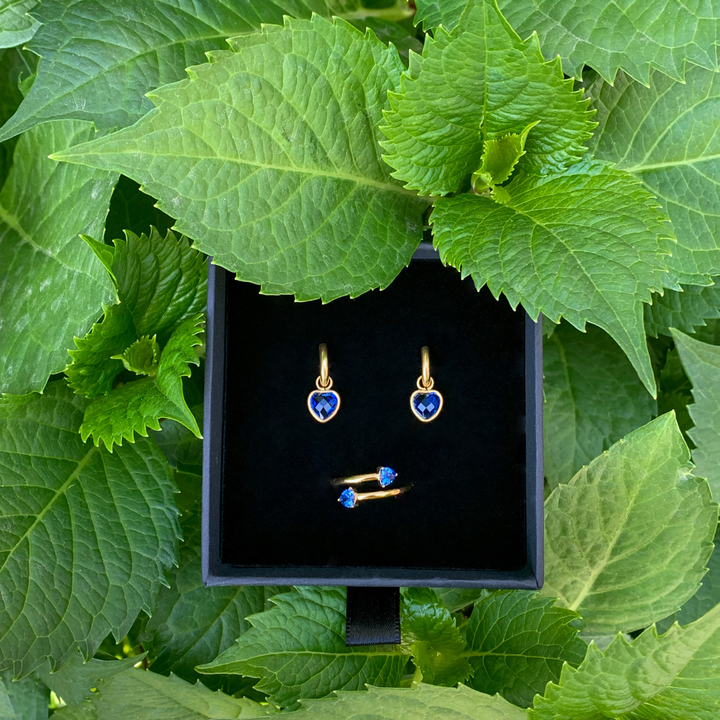 Sapphire Set Earrings + Ring - Amour Milano™