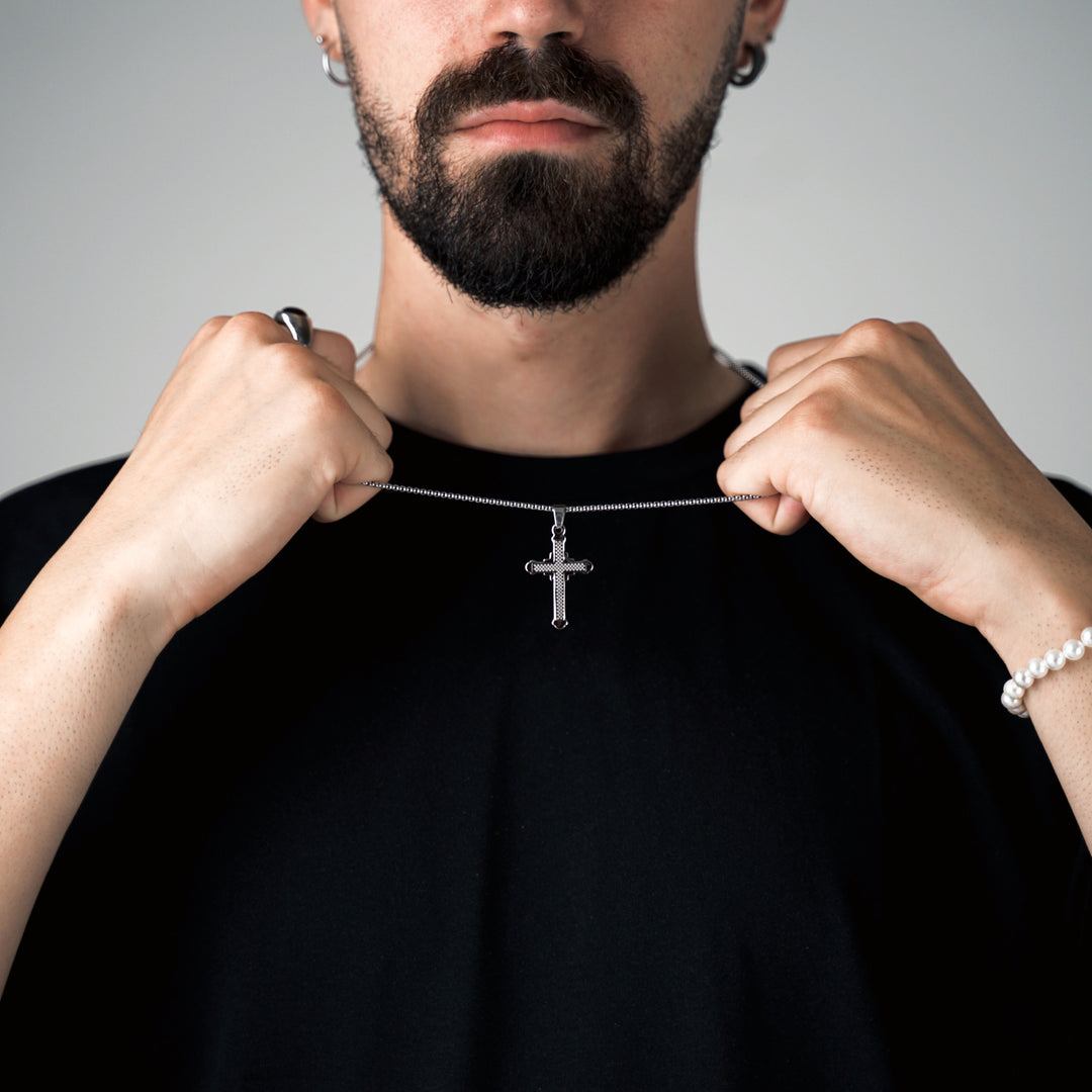 Carbon Cross Necklace - Amour Milano™ 